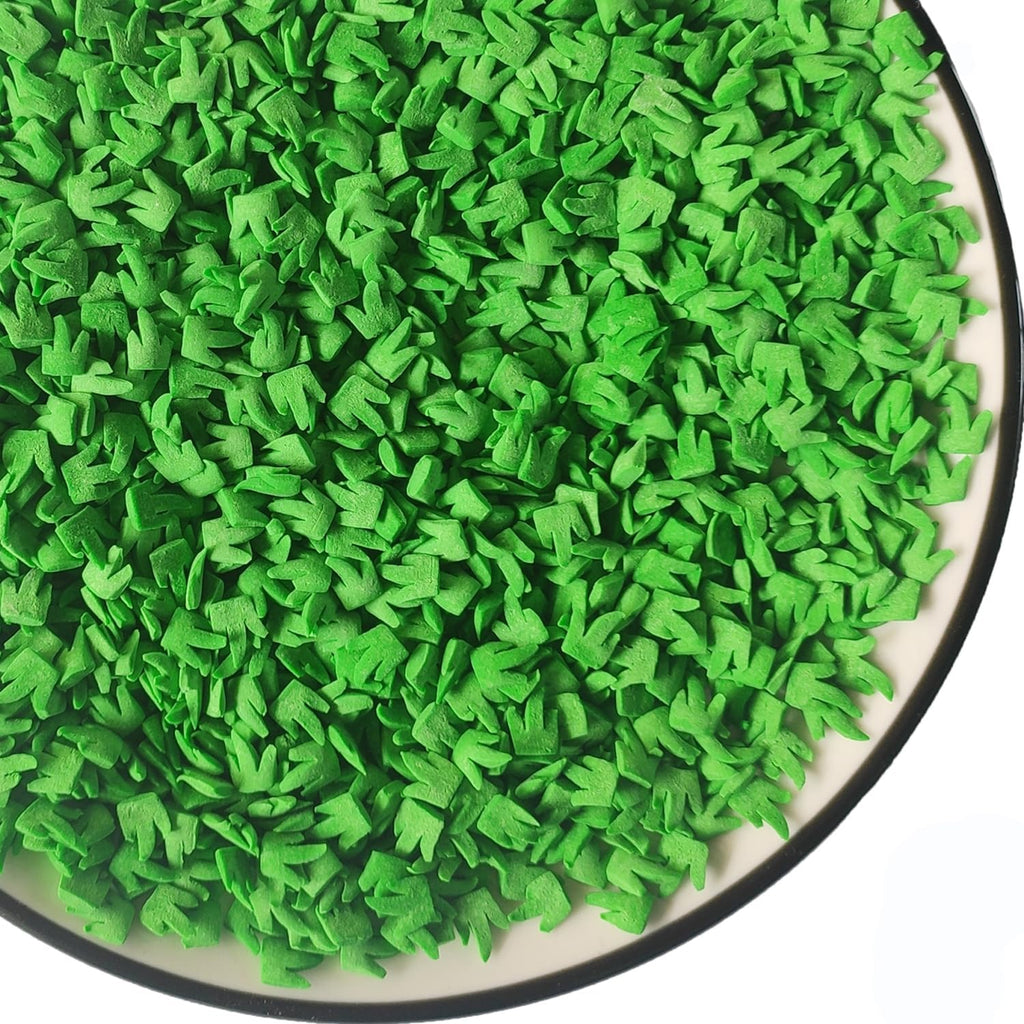 Edible Sugar Green Grass Sprinkles Football Field Cake Cupcake Toppers Cookie Decorations Sweet Dessert Sprinkle for Easter Cake Decorating St. Patricks day, 3.4 oz
