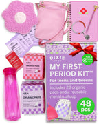 First Period Kit for Girls 9-12 - Ranked 1 for Comfortable & Organic Teen Pads - Tween Girls Trendy Stuff & Teen Girls Gifts - Biodegradable Absorbent Pads - Thoughtfully Designed for Tweens