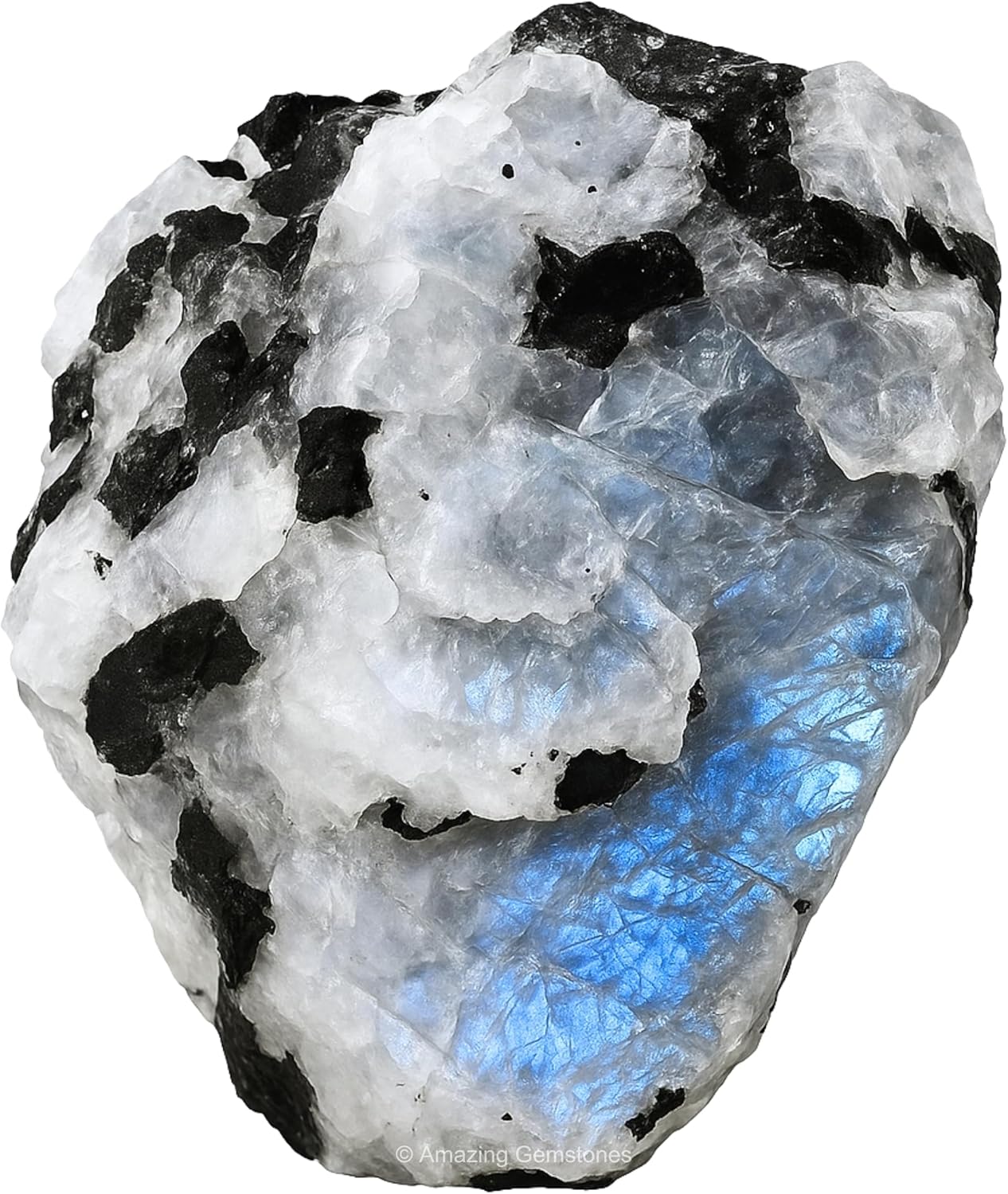 Amazing Gemstone Rainbow Moonstone Raw Crystals and Healing Stones, Natural Rocks For Tumbling - DIY Raw Stones And Crystals (1 Piece)
