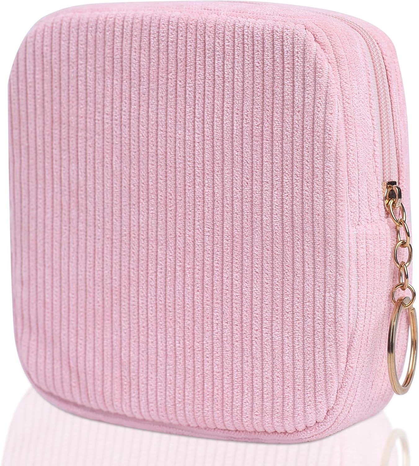 Sanitary Napkin Storage Bag, Preppy Corduroy Period Bag for Women, Cute Portable Period Pouch with Zipper, Sanitary Pads Bag Tampons Holder for Purse, First Period for Women Ladies