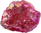 mookaitedecor Angel Aura Quartz Geode Stone Titanium Coated Natural Rock Crystal Cluster Specimen for Reiki Healing Meditation Home Decor 10-35g, Red