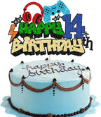 Gyufise 1Pcs Happy 14th Birthday Cake Topper Glitter Video Game Cake Pick Game On Controllers Fourteen Cheers to 14 Years Cake Decoration for Game Theme Happy 14th Birthday Party Supplies