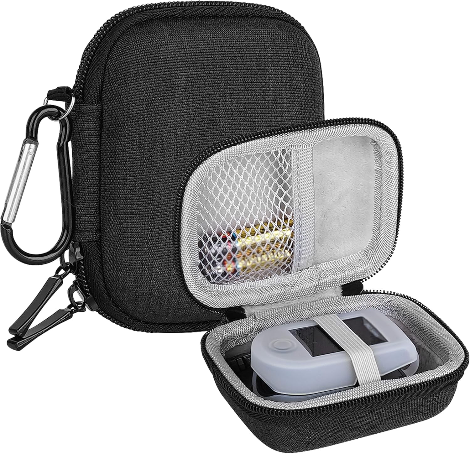 Fingertip Oximeter Storage Case Compatible with Zacurate Pro Series, Innovo Deluxe IP900BP-B, iHealth Air Pulse Oximeter, AccuMed CMS-50D1, Hard Shell Storage Bag(Only Case)