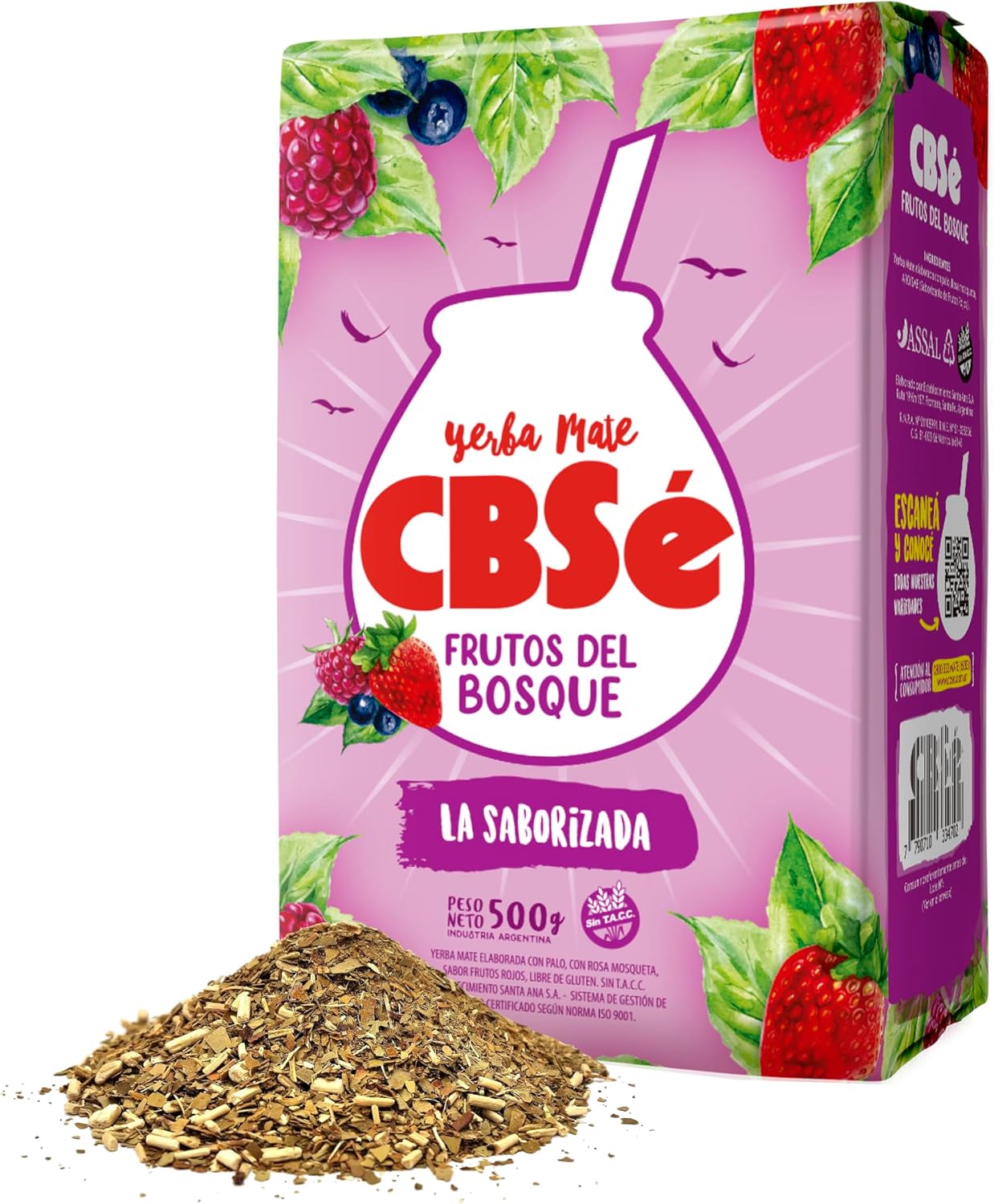 CBSé Yerba Mate Forest Fruits – Fruity Loose Leaf Yerba Mate Tea Blend, 500 g (1.1 lb), Naturally Caffeinated, Gluten‑Free.