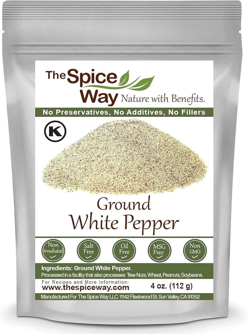 The Spice Way Ground White Pepper - (4 oz) pure pepper powder