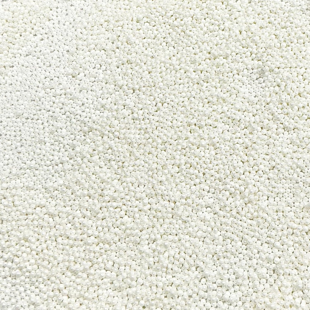 Homipooty Nonpareils Sprinkles Edible White Pearl Sugar sprinkles 110g/3.88oz 2mm Mini White Pearls Baking Cakes Cupcake Topper and Cake Decorations for Valentines Day Halloween Christmas