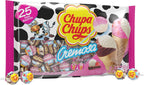 Chupa Chups (1) bag Cremosa Lollipops Candy 2 Ice Cream Flavors - Strawberry and Cream, Choco-Vanilla - Fat, Peanut & Gluten Free 25 pieces/10.58 oz