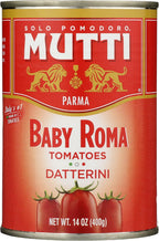 Mutti Baby Roma Datterini Tomatoes, No Additives or Preservatives, Vegan, Gluten Free & Non-GMO, 14 Oz (Pack of 12)