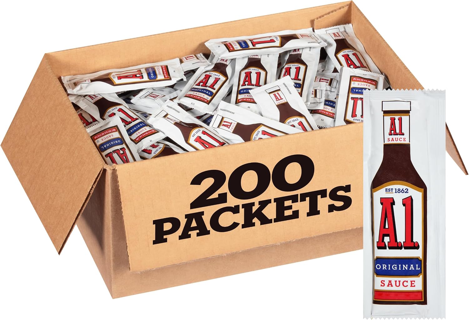 A.1. Original Steak Sauce Single Serve (0.5 oz Packets, Pack of 200)