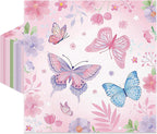 40 Pack Butterfly Party Paper Napkins – 13 x 13 Inches Disposable Pink Floral Butterfly Luncheon Cocktail Napkin Party Supplies for Girls’ Birthday, Spring Celebrations, and Garden-Themed Parties