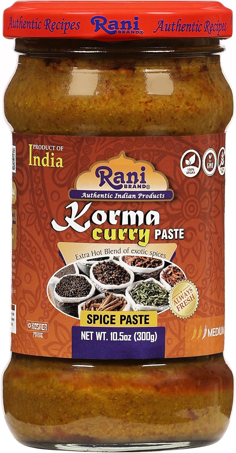 Rani Korma Curry Cooking Spice Paste 10o.5z (300g) Glass Jar ~ No Colors | All Natural | NON-GMO | Vegan | Gluten Free | Indian Origin