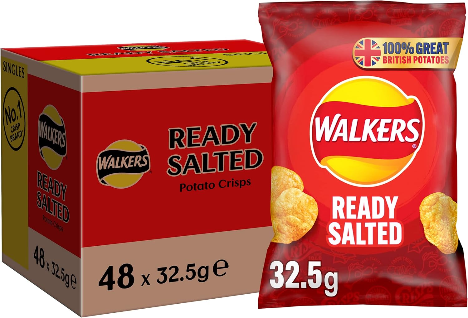 Walkers Ready Salted 32.5 g (Pack of 48)