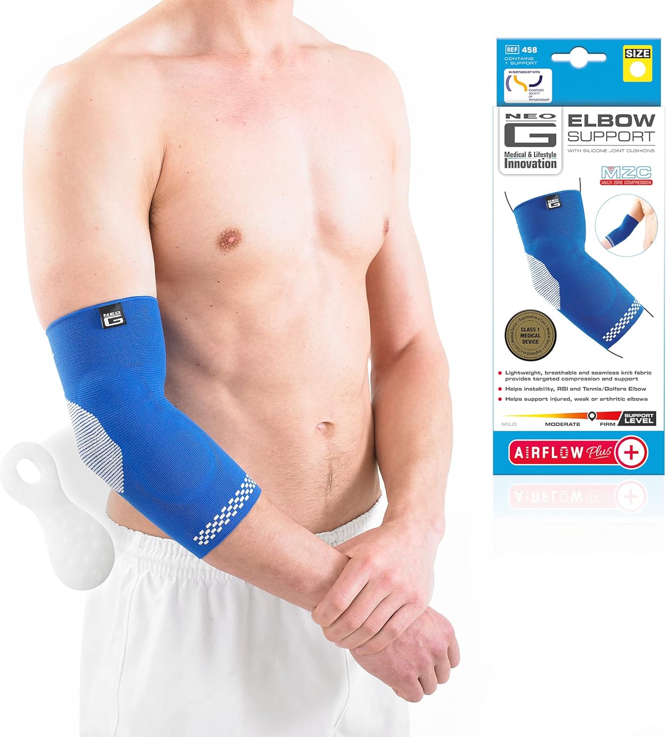 Neo-G Elbow Support - For Arthritis Relief, Joint Pain, Tendonitis, Elbow Injury, Recovery, Sports, Tennis - Multi Zone Compression Sleeve - Airflow Plus - Class 1 Medical Device - L