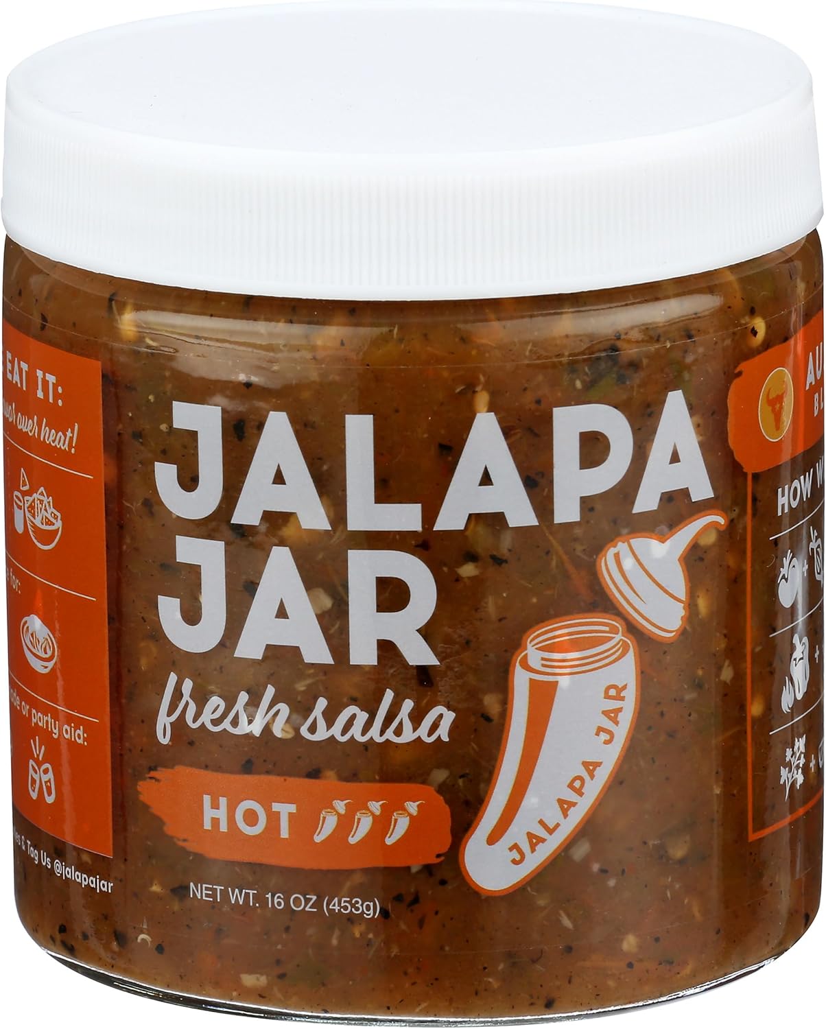 JALAPA JAR Austin Blend Hot Salsa, 16 OZ