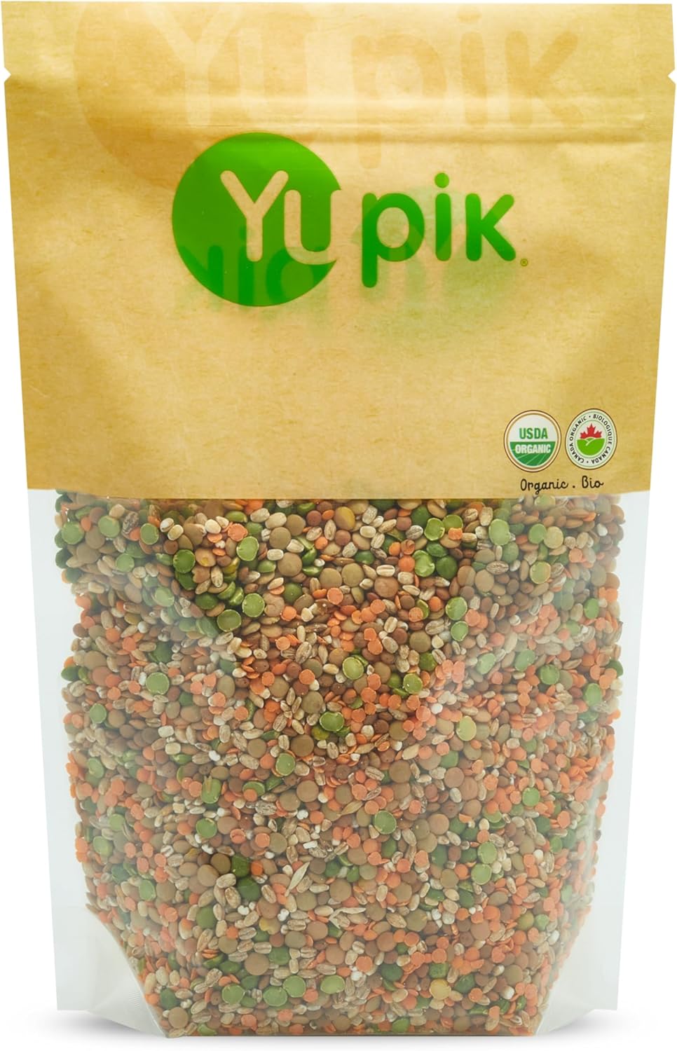 Yupik Organic Sunny Soup Mix with Lentils & Green Peas, 2.2 lb (35.2 oz), Non-GMO, Vegan, Kosher, Source of Protein, Fiber & Iron, Ideal for Soups, Salads & Vegetarian Meals