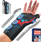 FEATOL Thumb Splint for De Quervains Tenosynovitis, Carpal Tunnel Wrist Brace Night Support with removable splint for Women Men, Black Blue, Right Hand, Large/XLarge