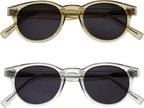 OPULIZE ROX Reading Sunglasses for Women Men,Tinted Lens with UV400 Protection,Scratch Resistant Round frame, Transparent Gold, Shiny Clear +2.5 (Pack of 2)