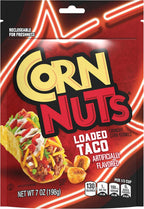 CORN NUTS Loaded Taco Flavored Corn Kernels, Crunchy Corn Snacks, Snack Box, Variety Packs, Food for Adults, 7oz. (Pack of 12)