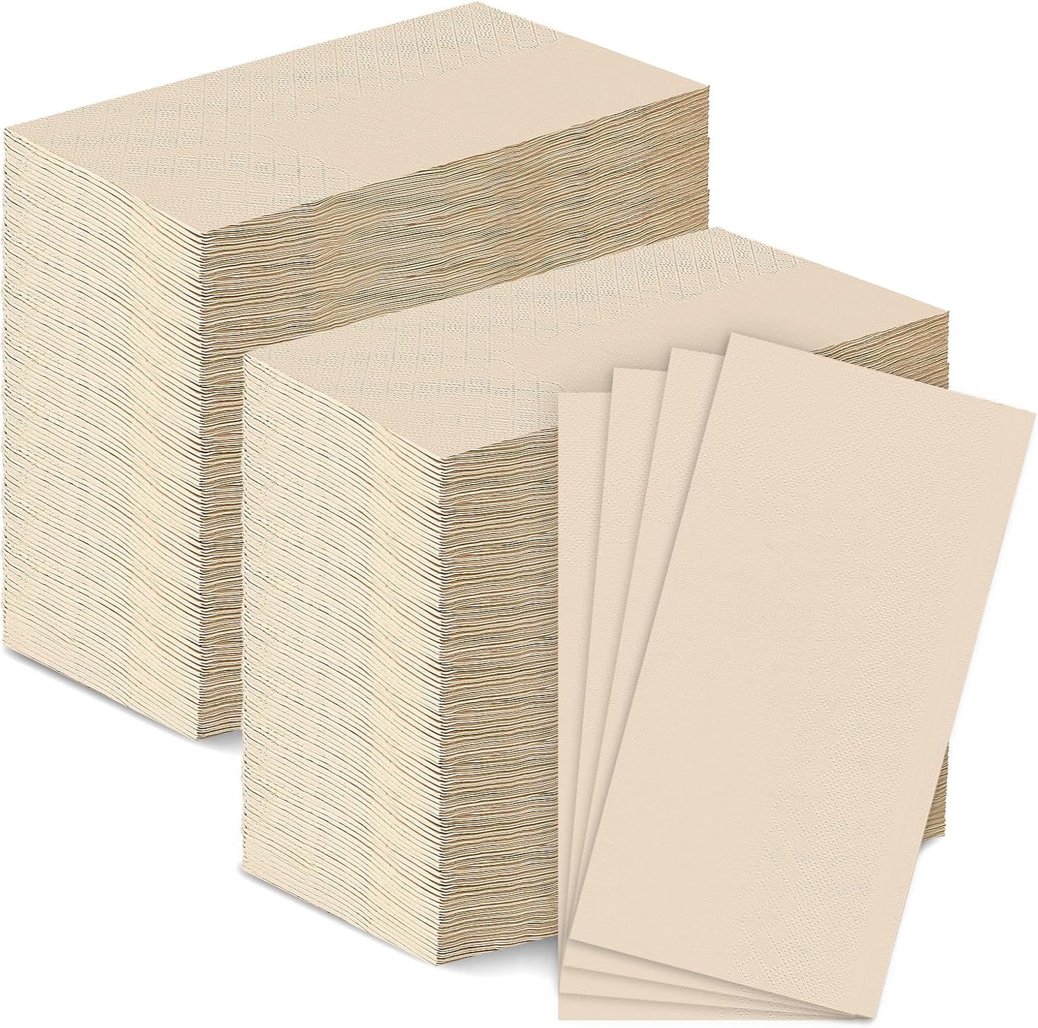 200 PCS Disposable Paper Napkins, 2-Ply Eco Unbleached Brown Dinner Napkins, Compostable Plant-Based Pulp Wedding Dinner Napkin Bulk, 16×16in, Bathroom Hand Towels