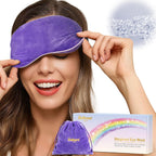 BeHoomi Heated Eye Mask, Weighted Sleep Mask Warm Compress for Eyes, Cooling Eye Mask for Sleeping, Reusable Eye Masks for Home, Office, Hot and Cold for Eye Relaxation, Mothers Day Gifts (Purple)