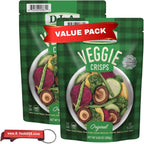 Veggie Crisps Snack, Original Flavor Vegetable Chips, 8.8 oz Bag (Pack of 2) with K-Tech USA Keychain