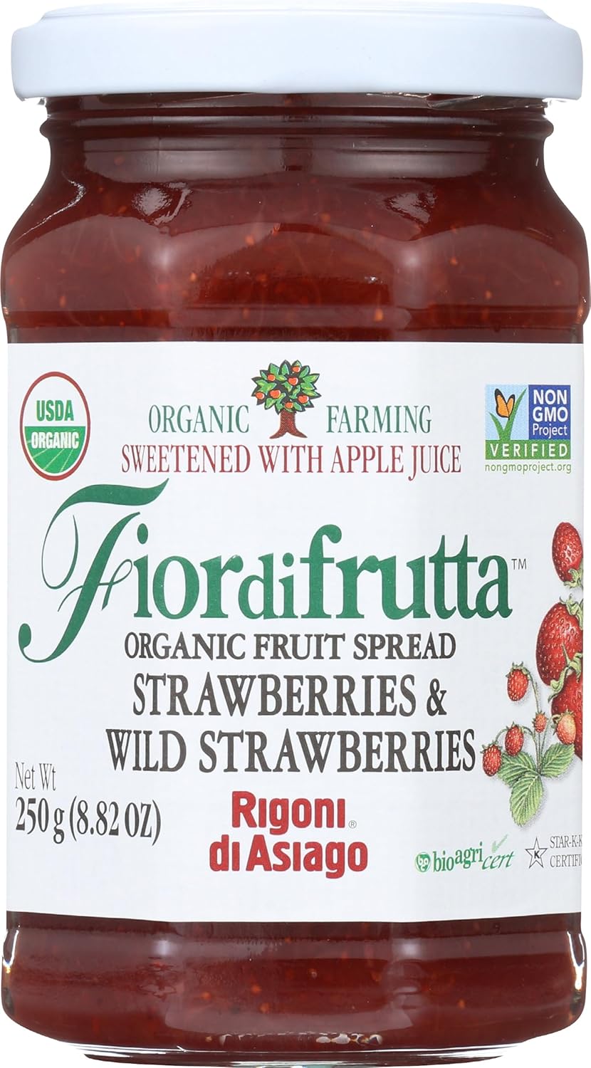 Rigoni Di Asiago Fiordifrutta Organic Fruit Spread, Strawberry, 8.82 Ounce