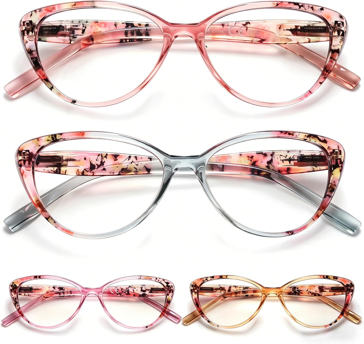 HEEYYOK 1.5 Reading Glasses For Women Small Face,Cat Eye Readers For Womens Blue Light Womens Reader,Computer Cheaters Reading For Ladies