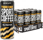 Throne Sport Coffee Latte – 10g protein - 150mg Natural Caffeine and B Vitamins – Lactose-Free, Premium Arabica, NSF Certified, Active Lifestyles – Coffee Latte, 12 Pack