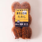 Pack of 6 Tawashi Vegetable Scrub Brush,100% Natural Coconut Coir Fiber VegetableBrush, Ideal for Fruit Scrub, Kitchen Cleaning Needs, Kamenoko Japanese Design