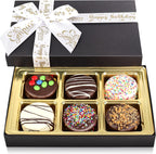 Chocolate Cookies Birthday Gift Basket for Men and Women - Gourmet Happy Birthday treats for Food Gifts, Chocolate Gift Box by Empire Delights, 6 Count