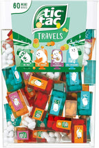 Bulk Travels Mini Packs candy Individual Assorted Flavor Candies Packets Large Spender Box (60 Mini Packs - Mint Orange Spearmint Peachy Passionfruit)