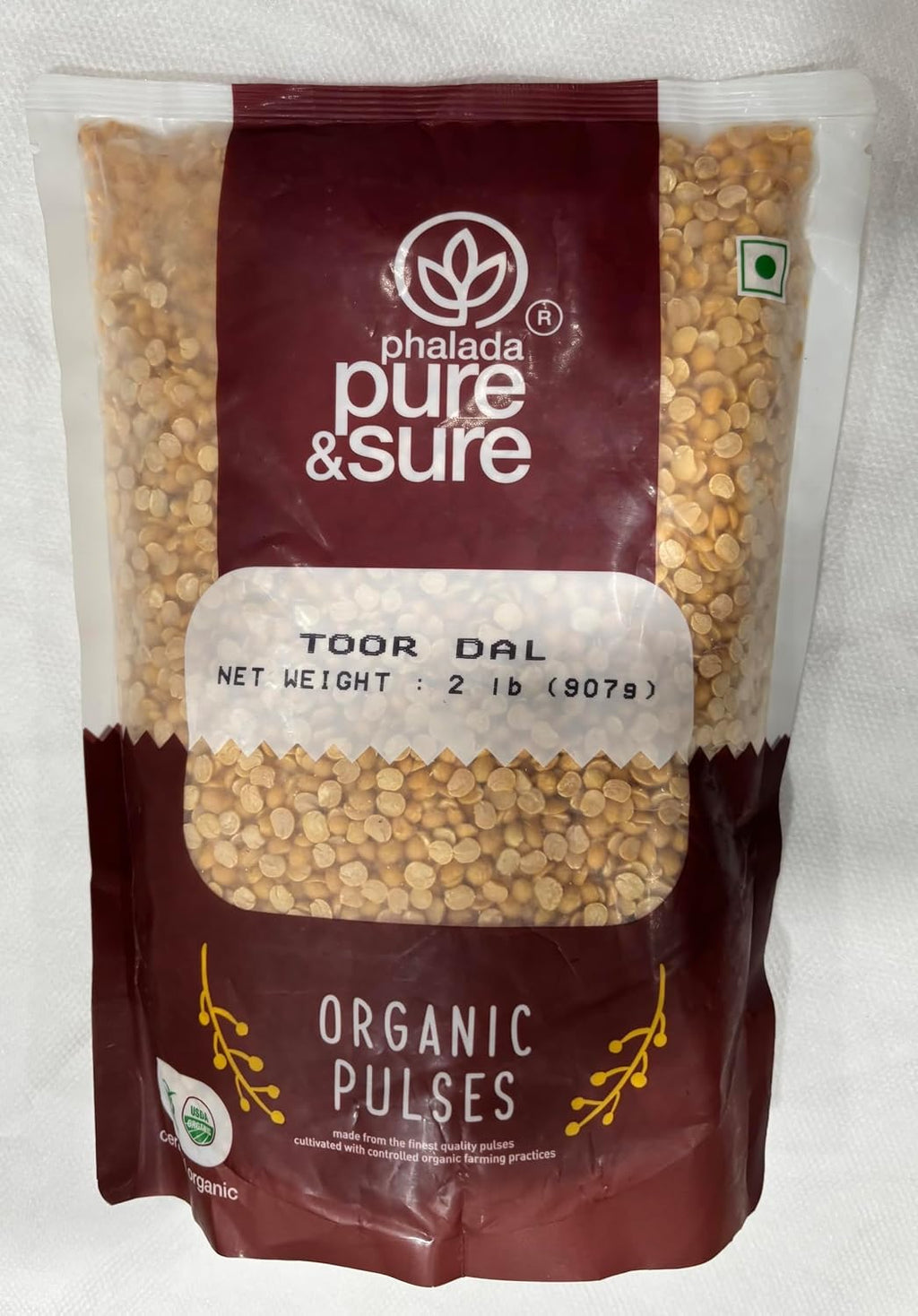 Pure & Sure Organic Toor Dal Non-GMO, No Preservative, No Trans Fats | 2lb