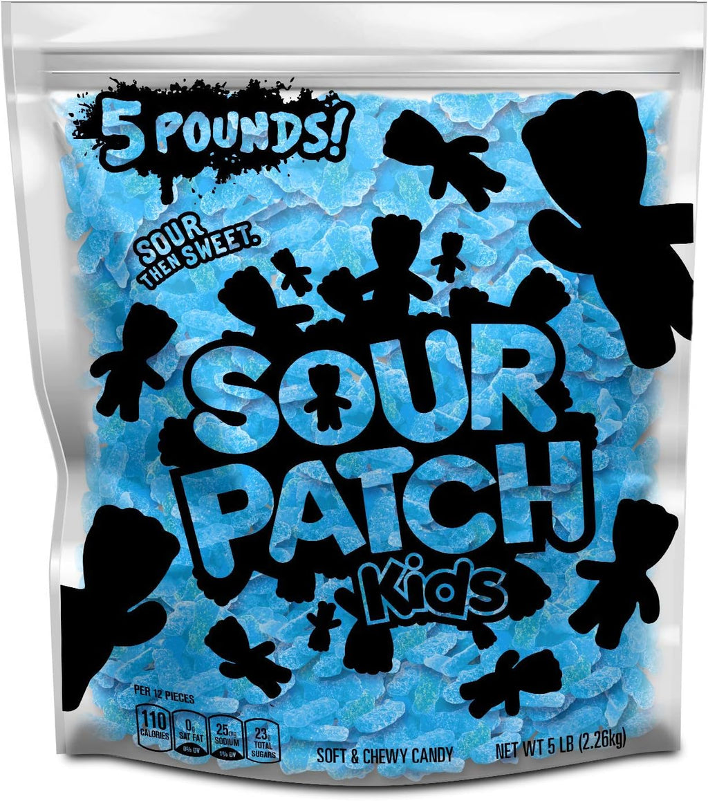 SOUR PATCH KIDS Blue Raspberry Soft & Chewy Candy, 5 lb Bag