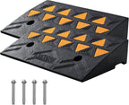 VEVOR Rubber Curb Ramp 2 Pack, 4.3" Rise Height Heavy-Duty 33069 lbs/15 T Capacity Threshold Ramps, Driveway Ramps with Stable Grid Structure for Cars, Wheelchairs, Bikes, Motorcycles