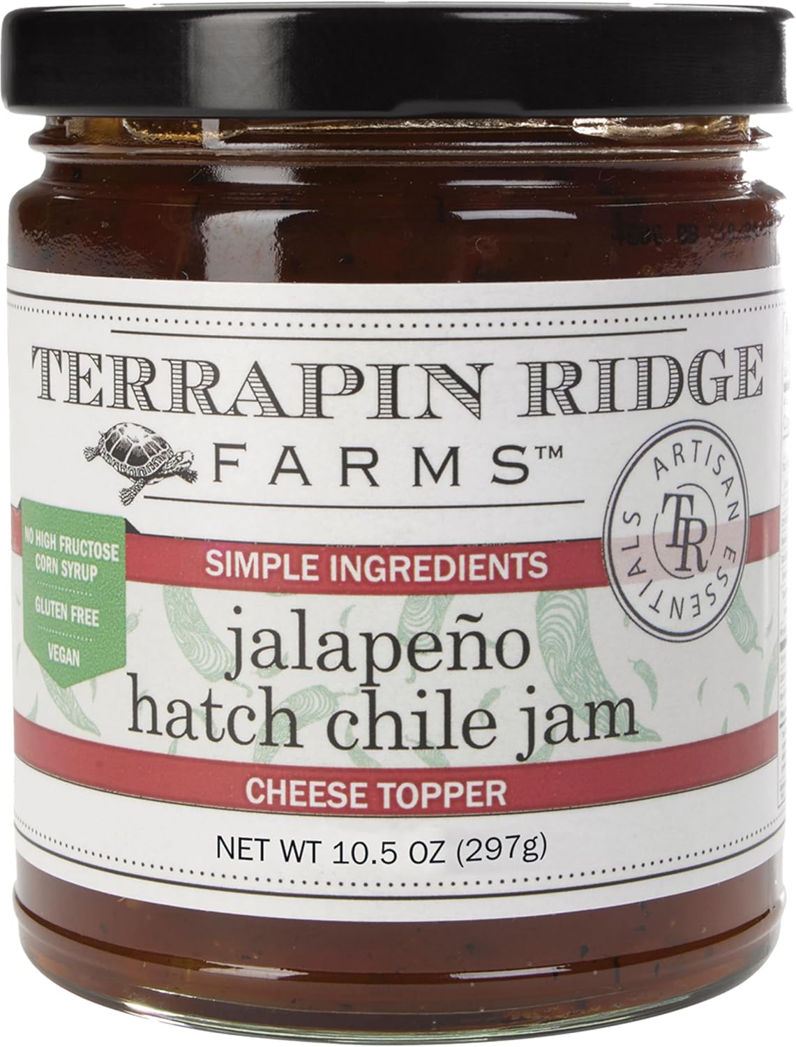 Terrapin Ridge Farms Jalapeno Hatch Chile Jam – Gourmet Sweet & Spicy Spread, Vegan & Gluten-Free – 10.5 oz Jar
