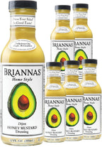 BRIANNAS - Home Style Dijon Honey Mustard Dressing - Fine Salad Dressing made with Premium Ingredients - Gluten Free & Kosher Dressing - 12 oz. Bottles - 6 Pack