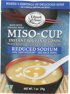 Edward & Sons Reduced Sodium The Original Instant Miso-Cup - Instant Miso Soup Packets, Instant Soup Packets, Miso Packets - 1 Ounce