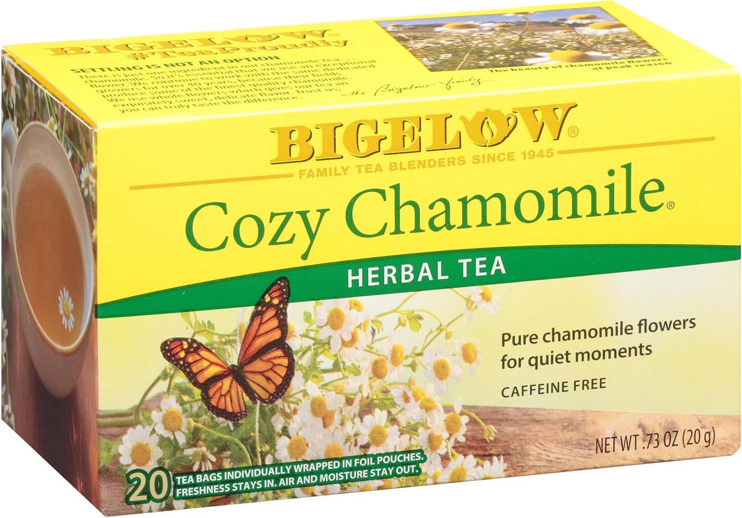 Bigelow Cozy Chamomile Herbal Tea Bags, 20 ct