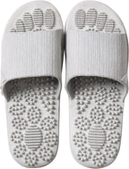 V-Shine Acupressure Slippers - Therapeutic Reflexology Sandals for Foot Acupoint Massage, Shiatsu Arch Pain Relief, Non-Slip for Bath Shower (Gray, 8.5-9)