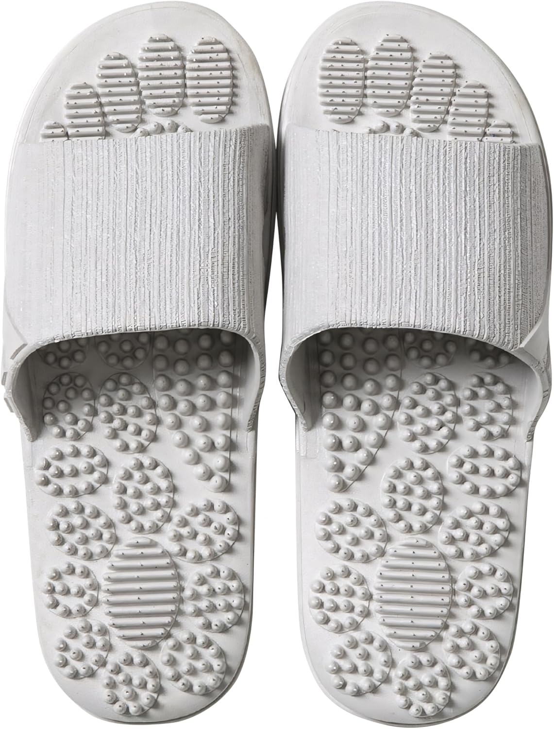 Acupressure Massage Slippers Therapeutic Reflexology Sandals for Foot Acupoint Massage Shiatsu Arch Pain Relief Non-Slip Massage Shoes for Bath Shower (Gray, 7.5-8)