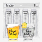 Cheers Bitches Bachelorette Shot Glasses – 100 PCS 2oz Each - Girls Night, Bachelorette Decorations, Ladies Night Favors, and Bridesmaid Party Supplies