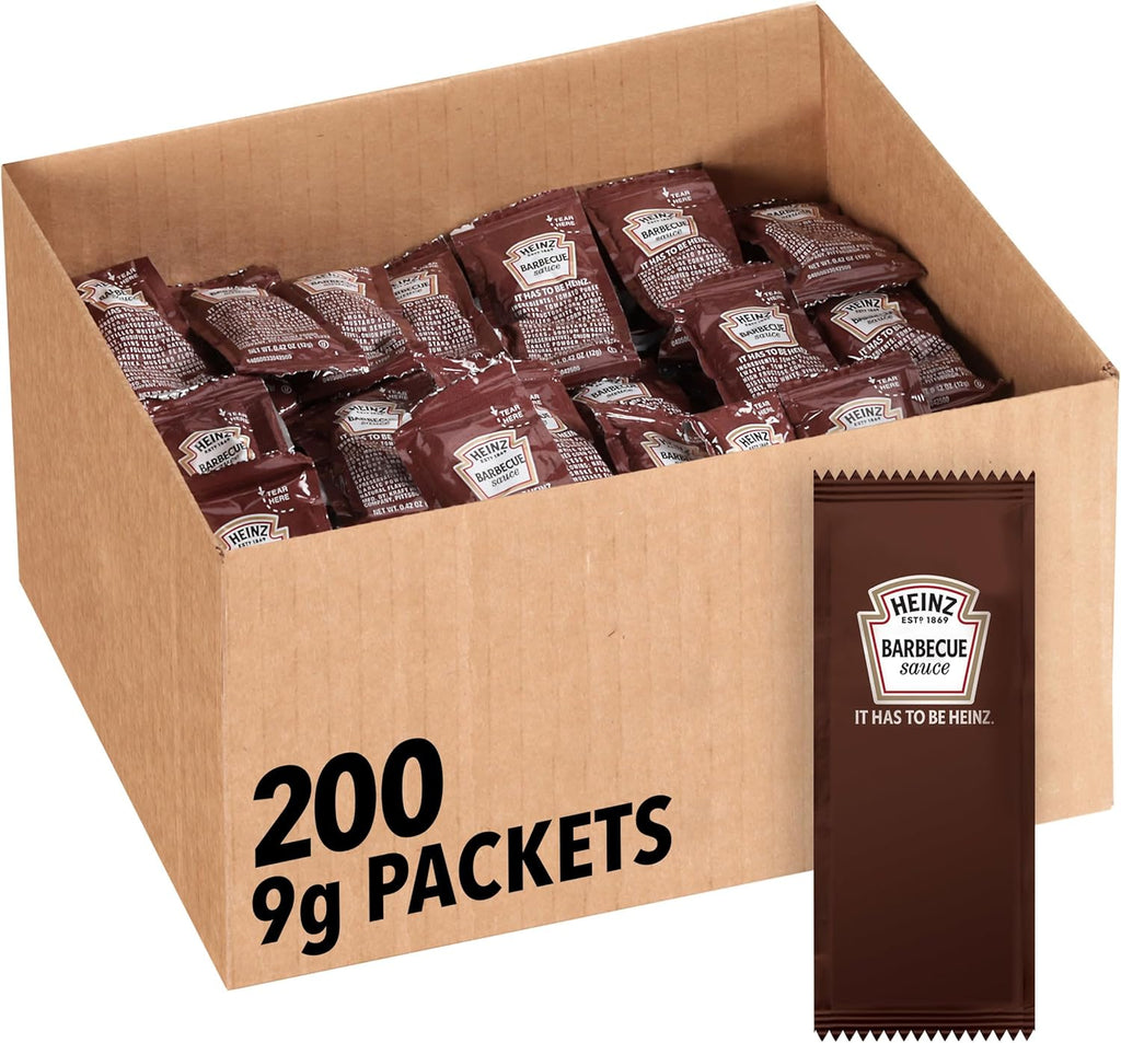 Heinz BBQ Sauce Single Serve Packet (0.4 oz Packets, Pack of 200)