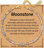 Natural Healing Crystal Bracelet for Women, Anxiety Relief Healthy Pregnancy Triple Protection Citrine Jewelry Gift for Friends Daughter Sister Mom Colleague