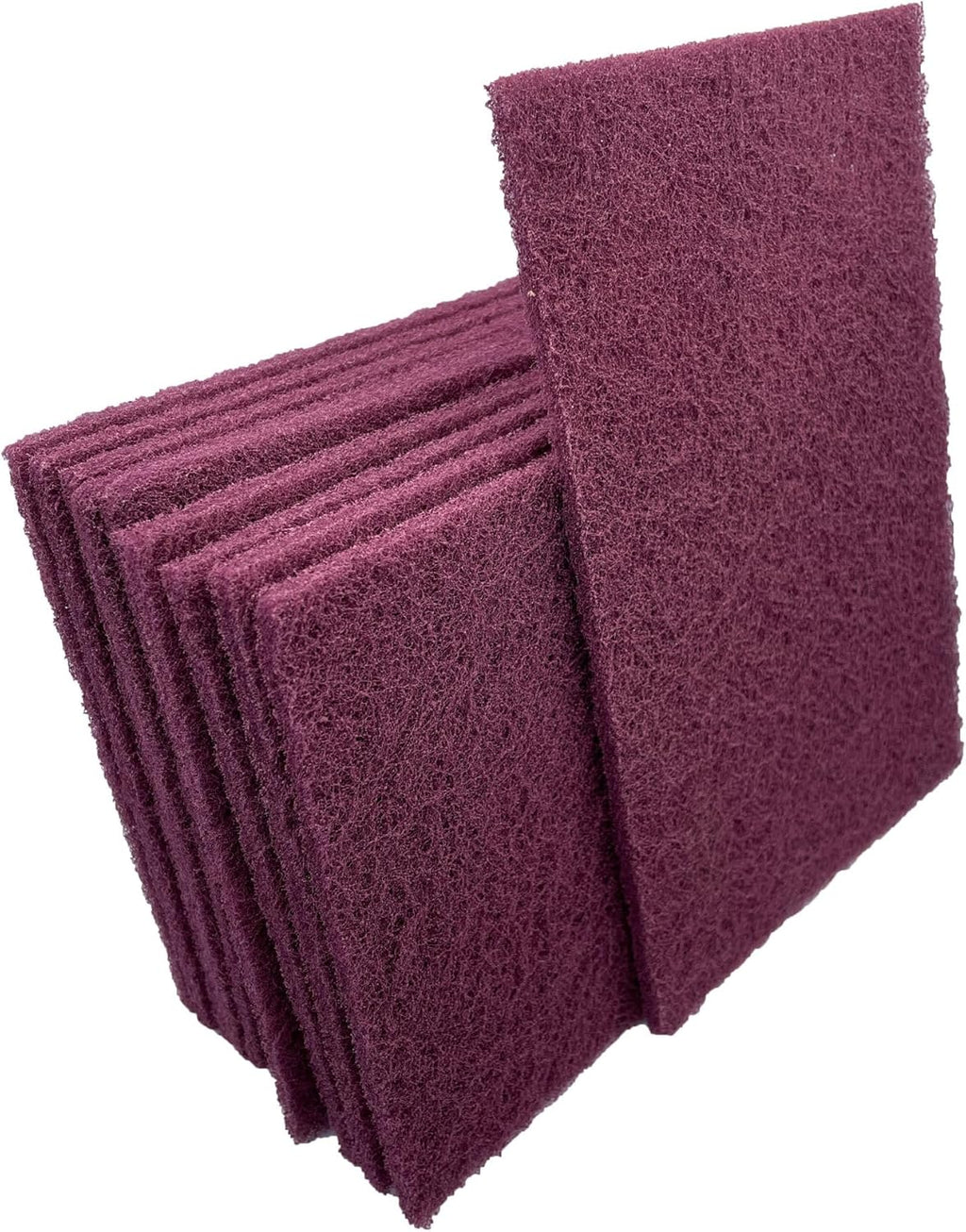 VSM 10-Pack: 6" x 9", Maroon - Very FIne, Non-Woven Hand Pad, Aluminum Oxide Grains, Rust and Oxidation Resistant, Multipurpose Abrasive Scrub Pad for Finishing and Cleaning