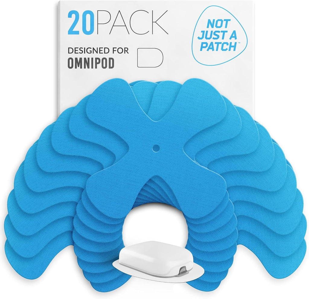 Not Just A Patch Omnipod 5 Adhesive Patches (20 Pack) - Durable for Active Lifestyle for 10-14 Days - Omnipod Covers in Blue