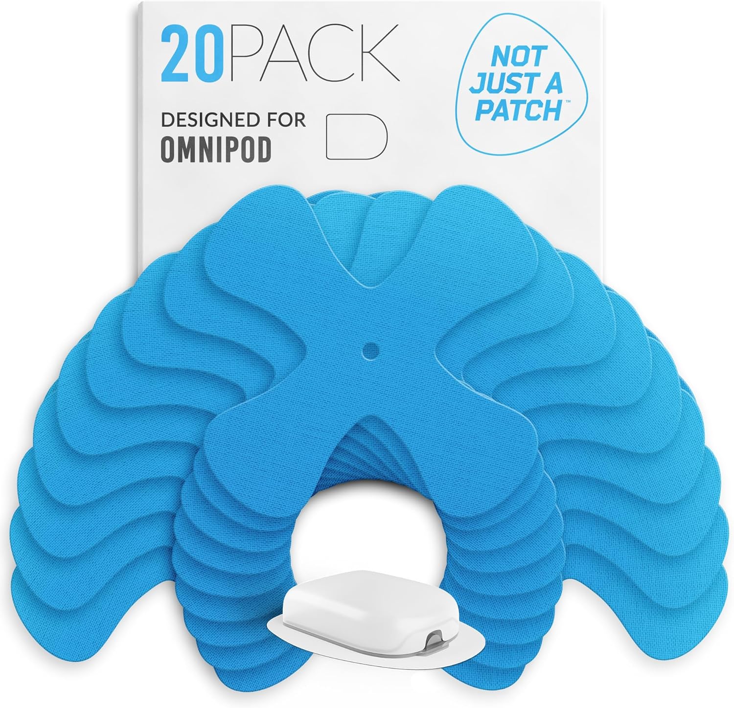 Not Just A Patch Omnipod 5 Adhesive Patches (20 Pack) - Durable for Active Lifestyle for 10-14 Days - Omnipod Covers in Blue