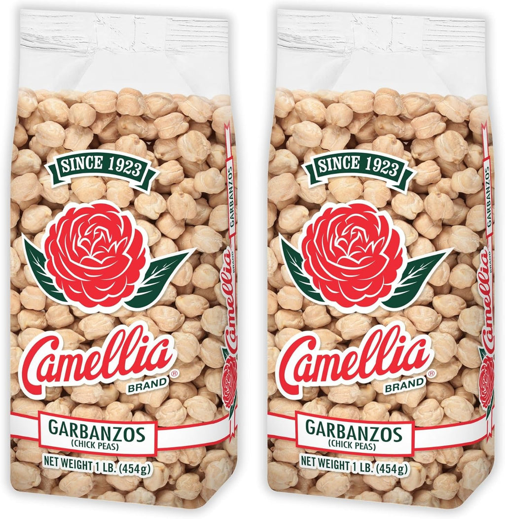 Camellia Brand Dried Garbanzo Beans (Chickpeas) – Premium Non-GMO Chickpeas for Hummus, Salads, Soups, Curries, and Roasted Snacks – Gluten-Free, High Protein, Vegan & Vegetarian Diets, 1 Pound (Pack of 2)