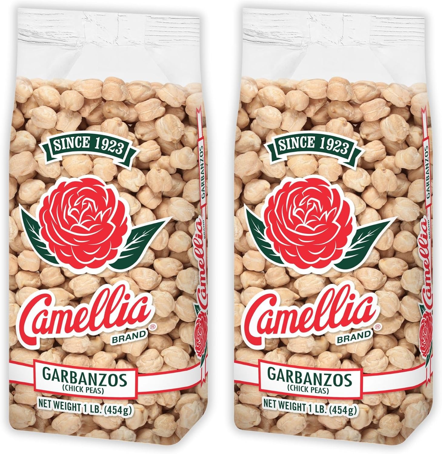Camellia Brand Dried Garbanzo Beans (Chickpeas) – Premium Non-GMO Chickpeas for Hummus, Salads, Soups, Curries, and Roasted Snacks – Gluten-Free, High Protein, Vegan & Vegetarian Diets, 1 Pound (Pack of 2)