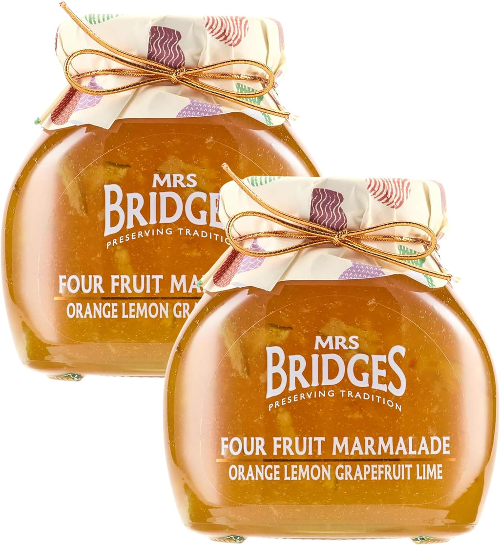 Mrs Bridges Four Fruit Marmalade, Made in Scotland, 12oz Jar (Pack of 2)