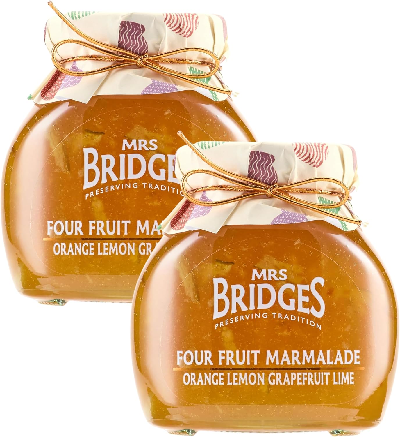 Mrs Bridges Four Fruit Marmalade, Made in Scotland, 12oz Jar (Pack of 2)
